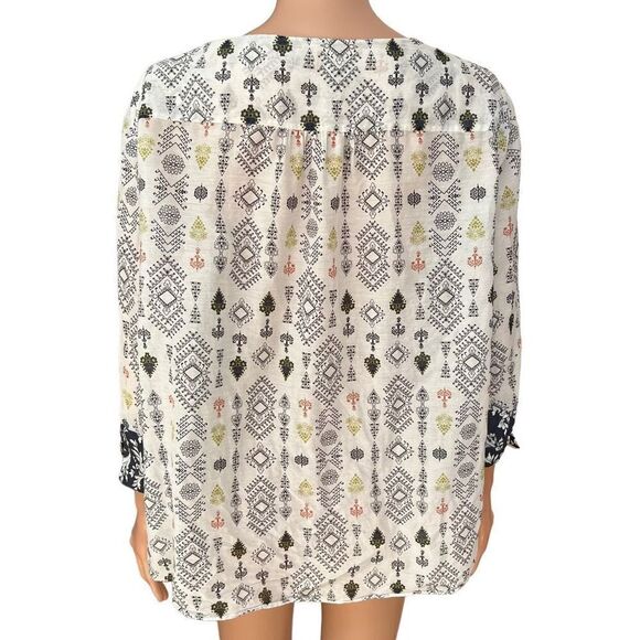 Massimo Dutti silk blend Tribal Print Boho Blouse size 10 - Picture 3 of 8
